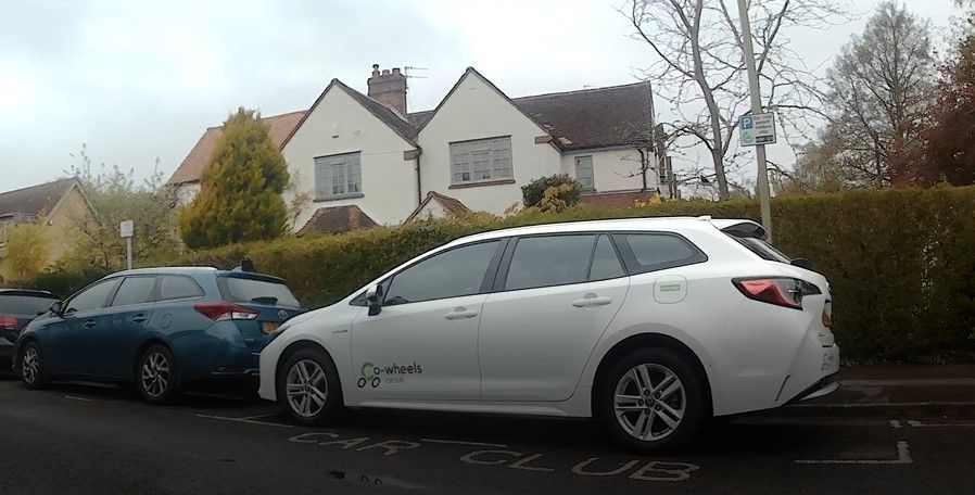 White Co-Wheels vehicle parked in a designated car club bay