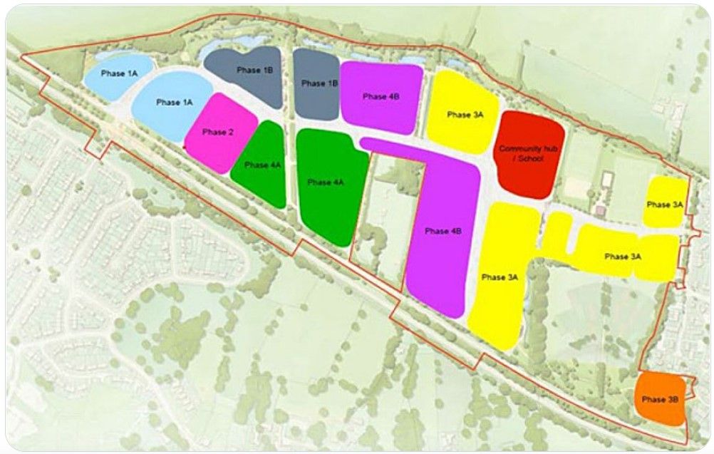 Map showing plans for the next phase of new housing at Barton Park 